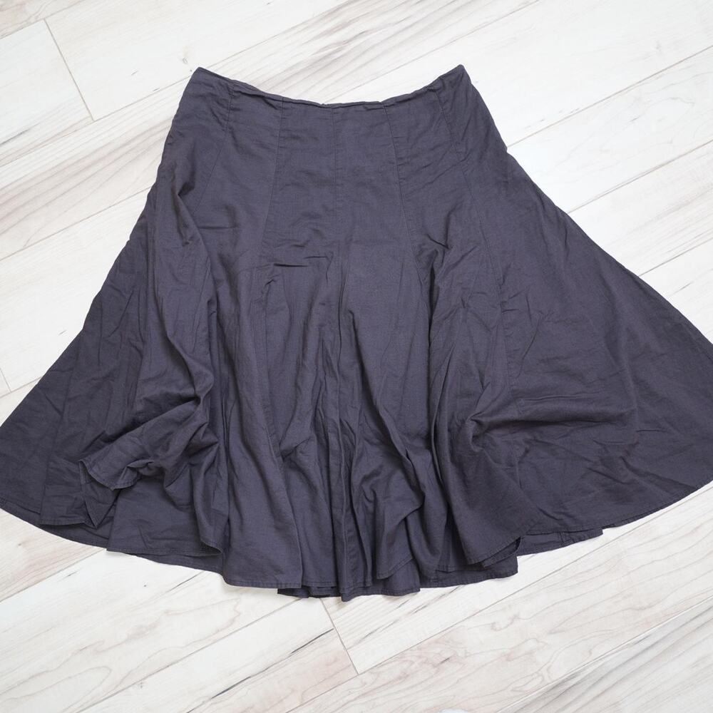 George Brown Bark Paneled Flared Midi Skirt Fully Lined Cotton Y2K Boho 10